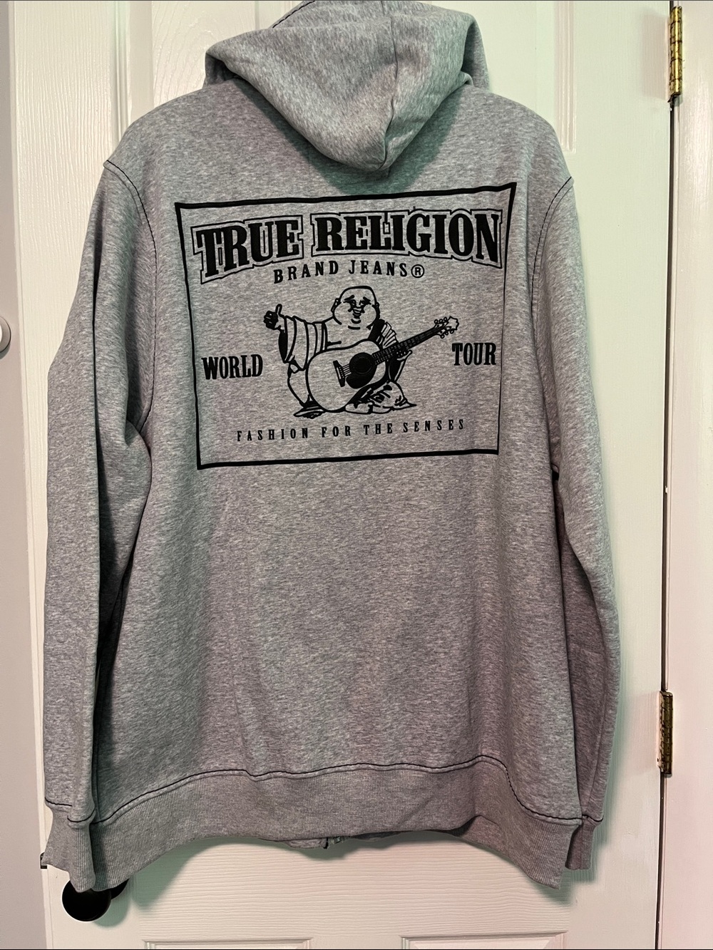 True Religion Gray Full-Zip Hoodie